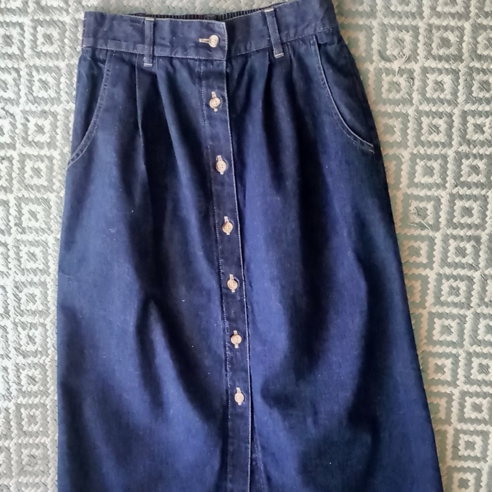 Lands End Jean Skirt
